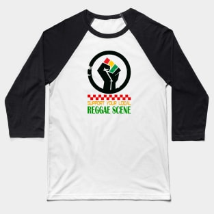 Support Your Local Reggae Scene Black Hand Baseball T-Shirt